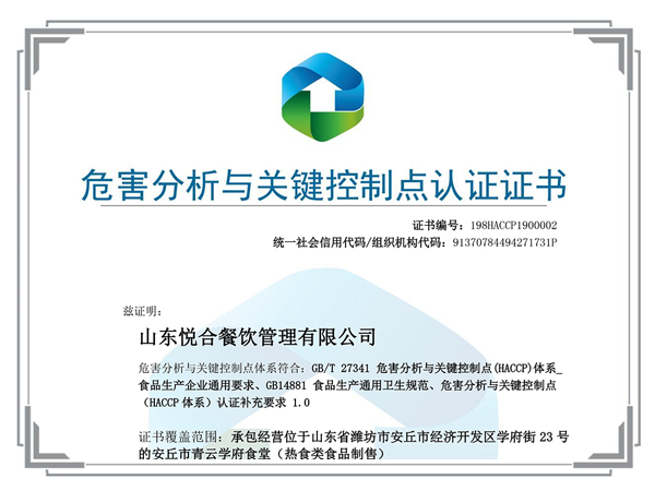 HACCP体系认证